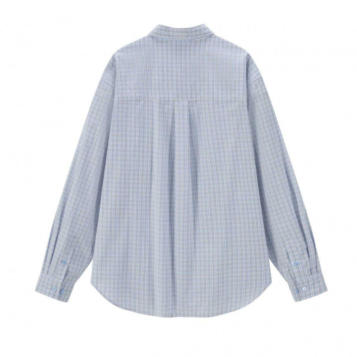 Unisex Oversized Checkered Shirt with Casual Fit and Patch Chest Pocket Mune Fashion