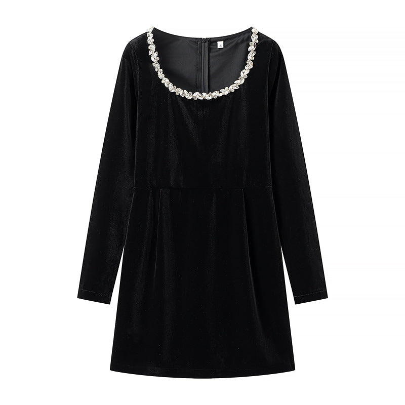 Women Velvet Mini Dress Mune Fashion