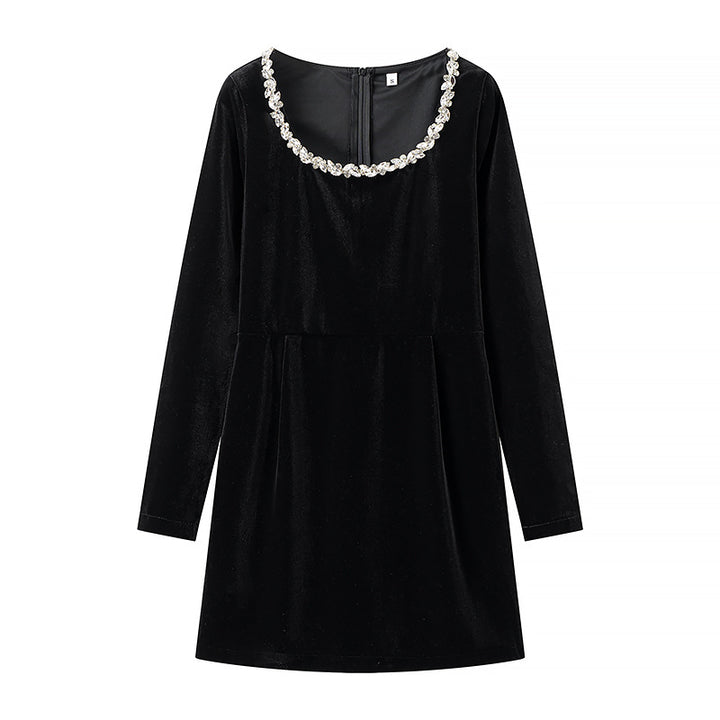 Women Velvet Mini Dress Mune Fashion