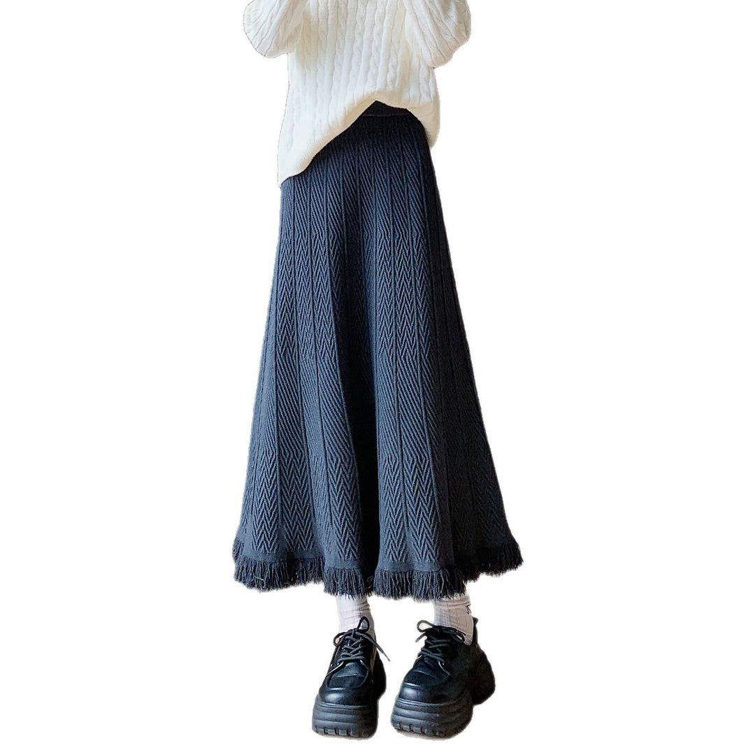 Women's maxi skirt with textured wave pattern Mune Fashion