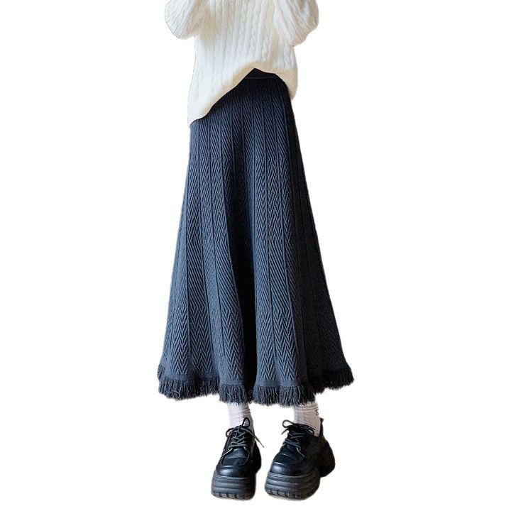 Women's maxi skirt with textured wave pattern Mune Fashion
