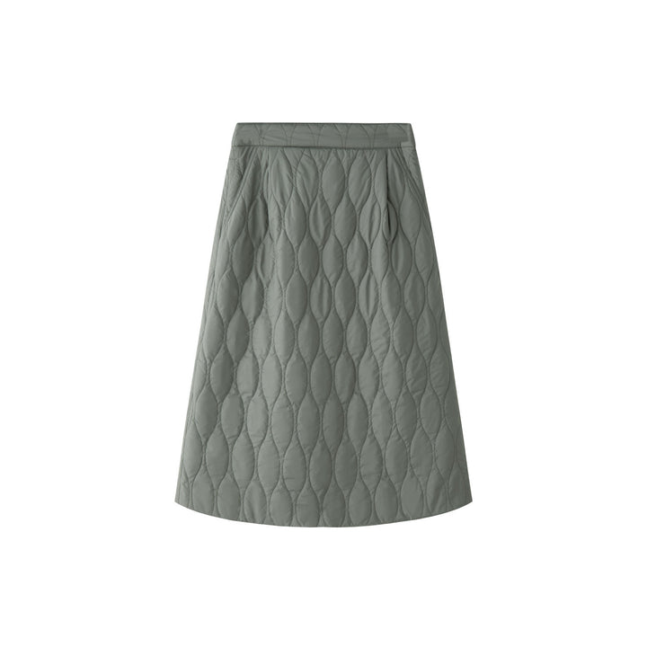 Women's Quilted Midi-Length A-Line Padded Skirt with Thermal Lining Mune Fashion