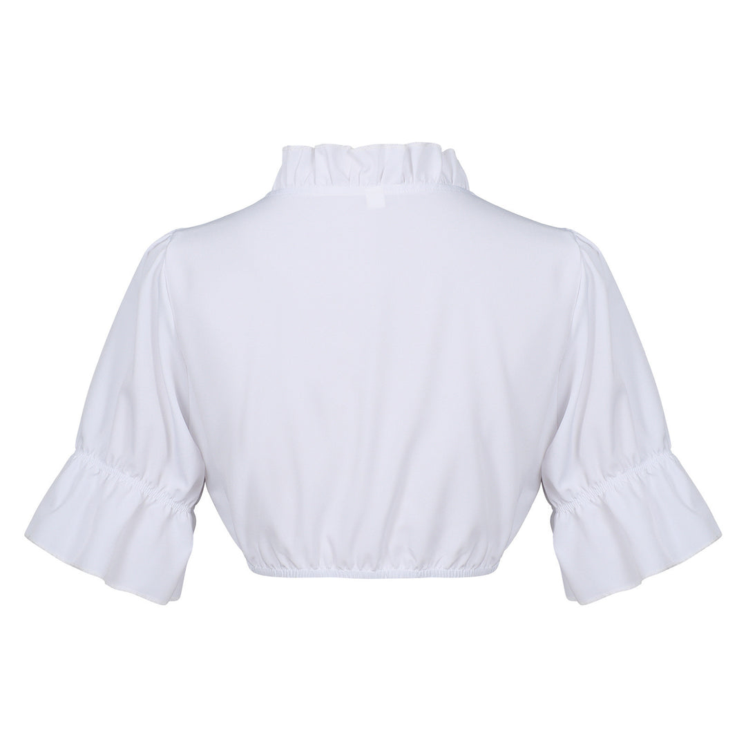 Ladies nan short-cut ruffle blouse in dirndl style with lacing Mune Fashion