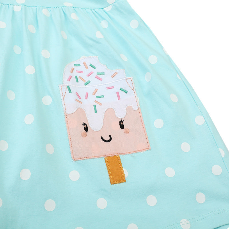 Girl summer dress with charming ice cream model Mune Fashion