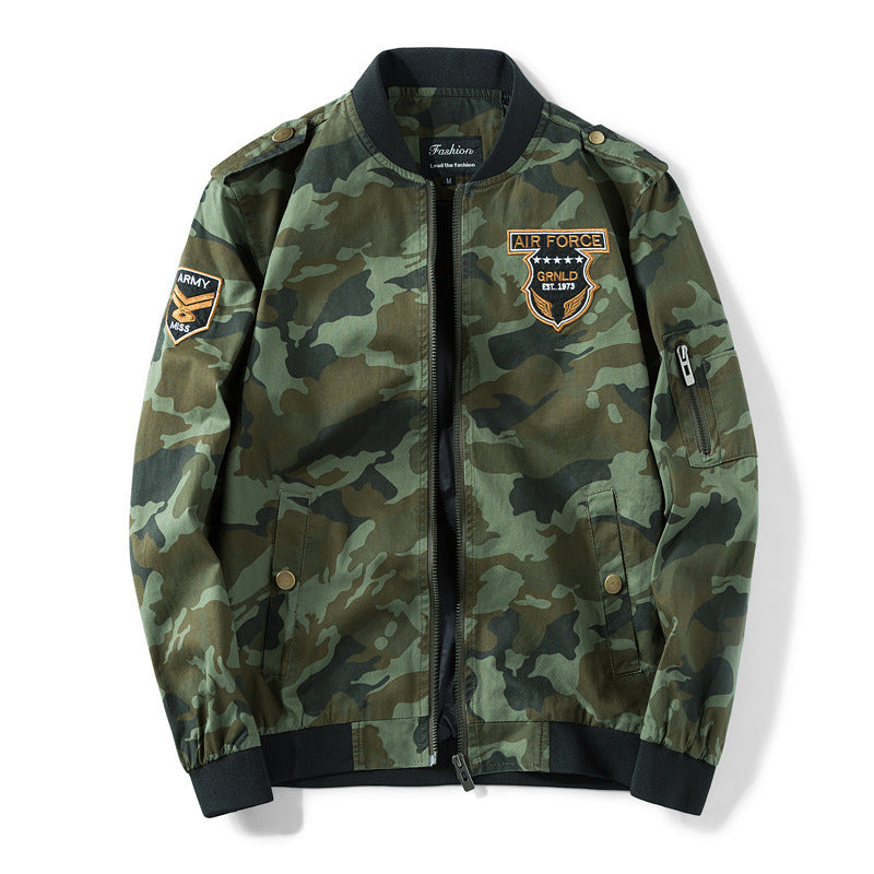 Men's sporty bomber jacket in camouflage design Mune Fashion