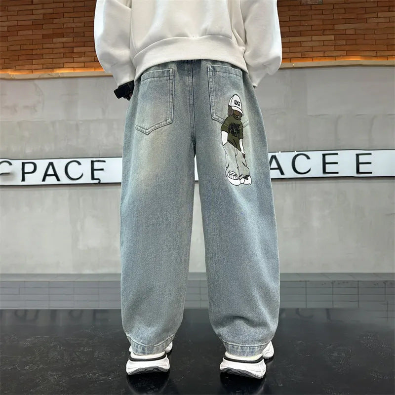 Unisex casual loose Denim pants with unique graphic Mune Fashion