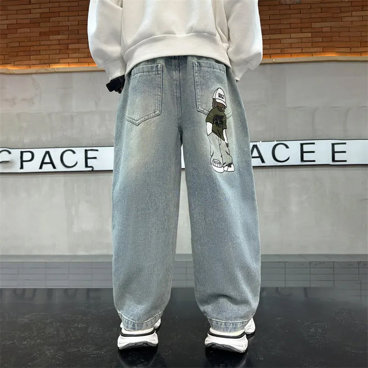 Unisex casual loose Denim pants with unique graphic Mune Fashion