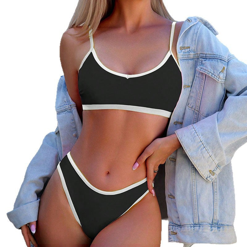 Women's Triangle Bikini Set with Contrasting Edges Mune Fashion