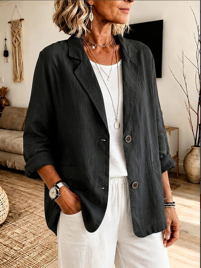 Ladies Lightweight and Elegant Linen Jacket Mune Fashion