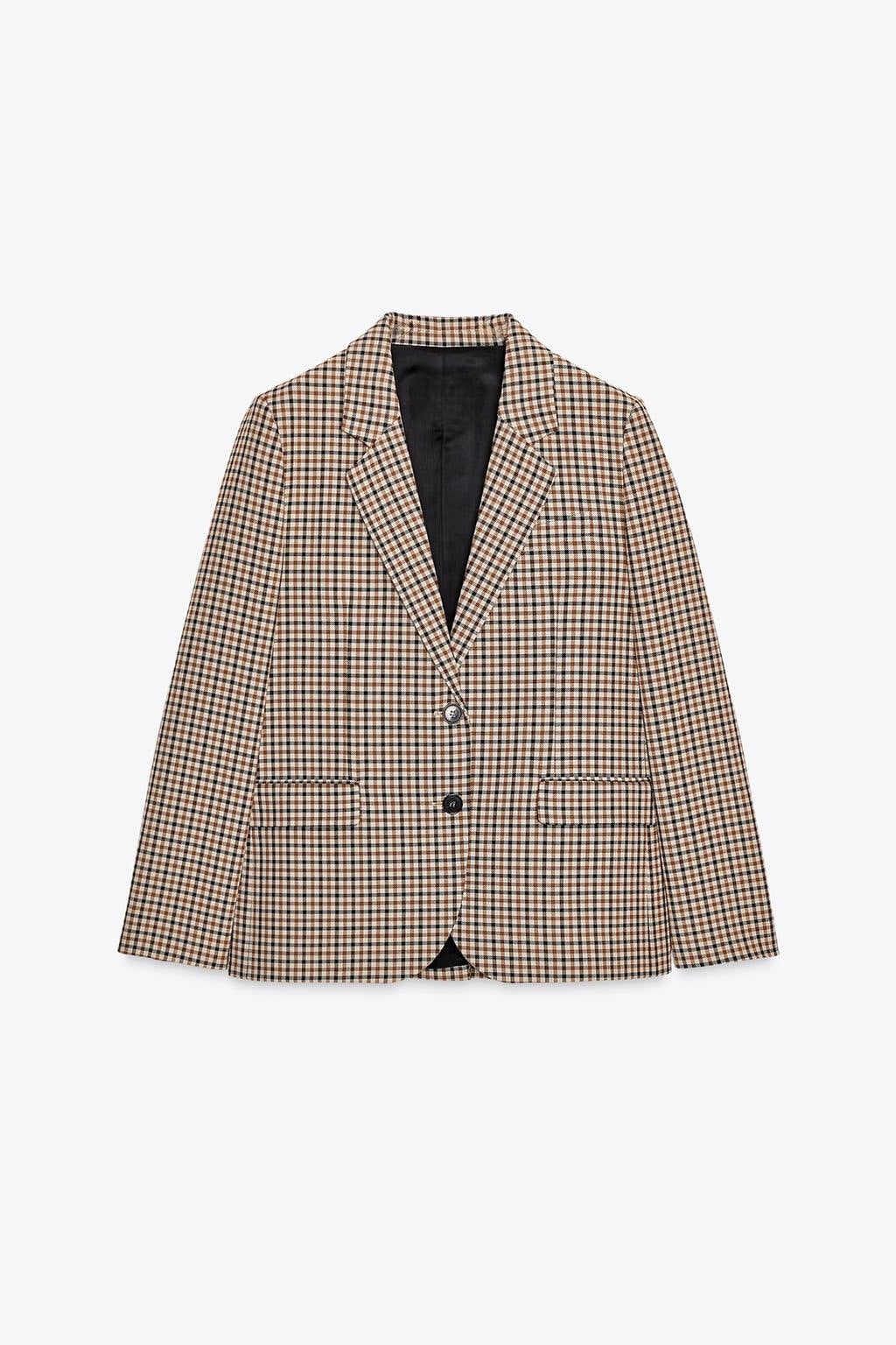 Women's Check Blazer in Modern Tailoring with Notch Lapel, Two-Button Closure and Lined Flap Pockets Mune Fashion