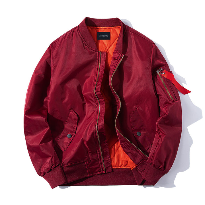 Men's  water-resistant ripstop flight bomber jacket with quilted lining and sleeve zipper utility pocket Mune Fashion