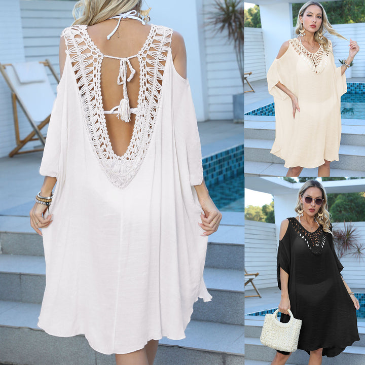 Women's airy beach kimono with decorative crochet accents Mune Fashion