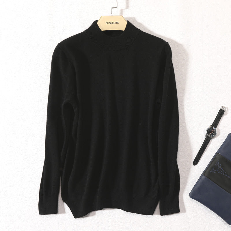 Men's Fine Turtleneck Sweater in Slim Minimal Silhouette made of Wool-Cashmere Mix Mune Fashion