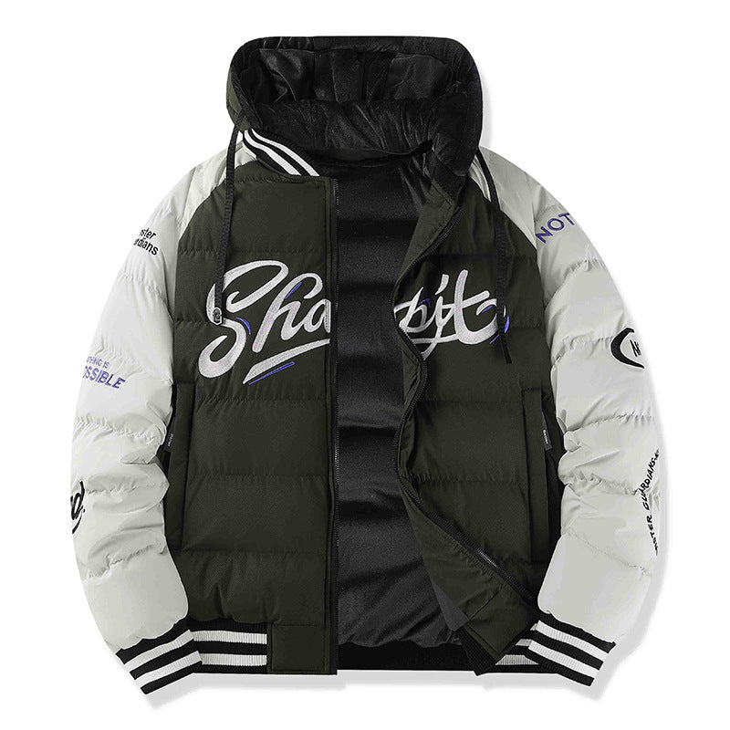 Men's sporty quilted jacket with high collar and reflective details Mune Fashion