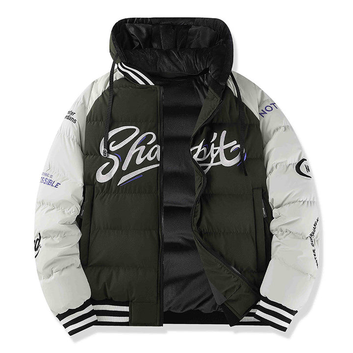 Men's sporty quilted jacket with high collar and reflective details Mune Fashion