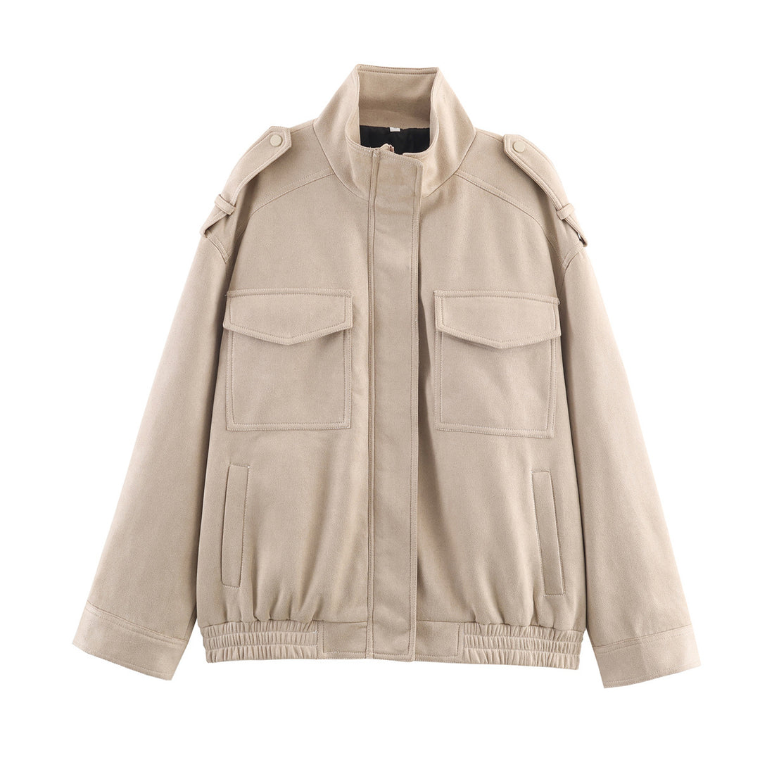 Men's field jacket in utilitarian style with stand-up collar, shoulder flaps, and patch flap pockets Mune Fashion