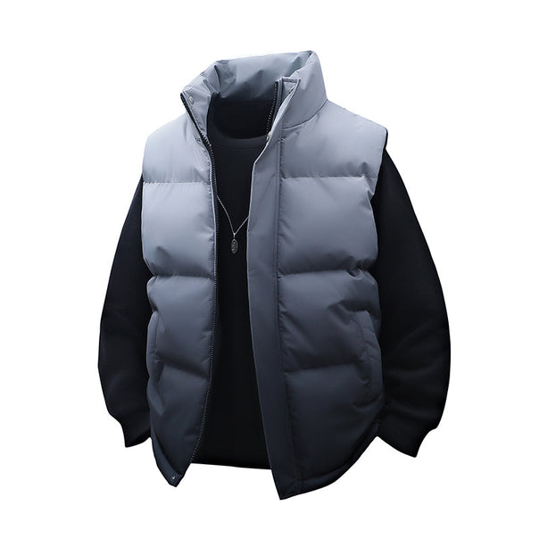 Men's Padded Quilt Vest with High Collar and Thermal Insulation Mune Fashion