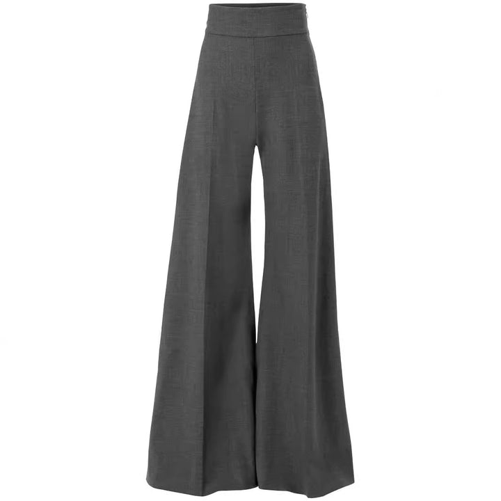 Women High-Waist ultra-wide Palazzo pants with crease and hem Mune Fashion