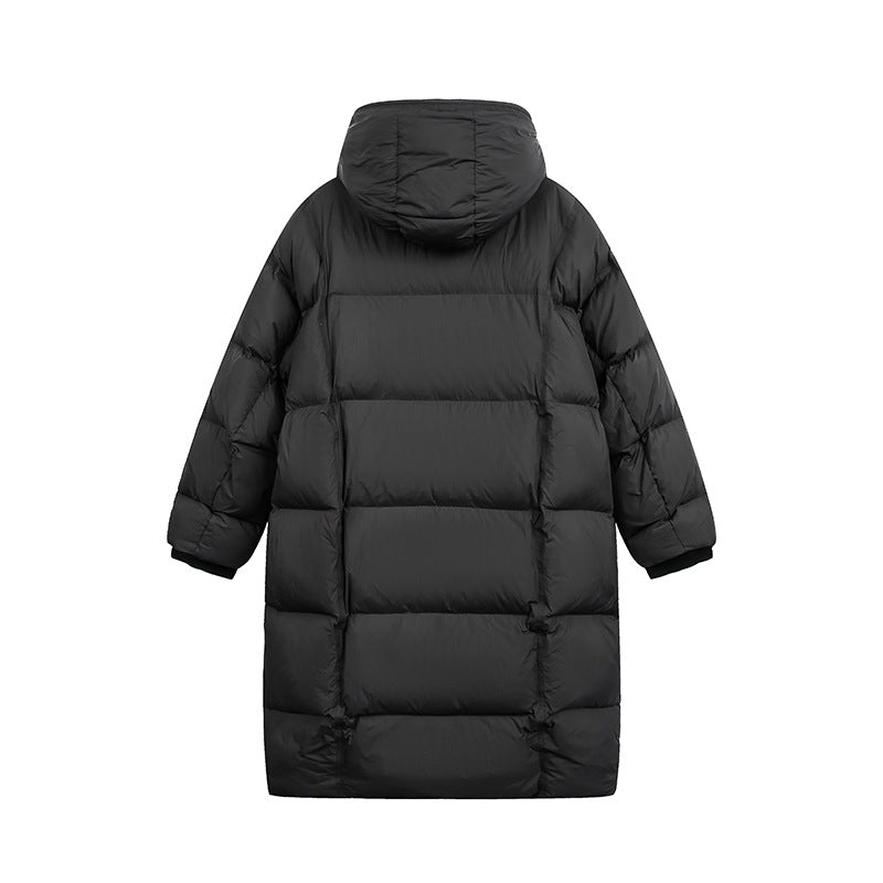 Women's Long Quilted Coat with Hood, Oversize Thermal Insulation Mune Fashion