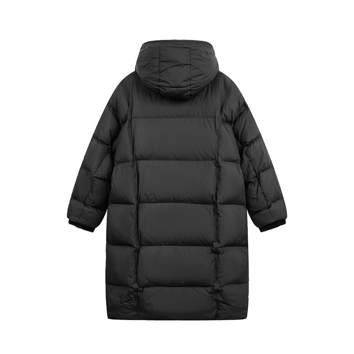 Women's Long Quilted Coat with Hood, Oversize Thermal Insulation Mune Fashion