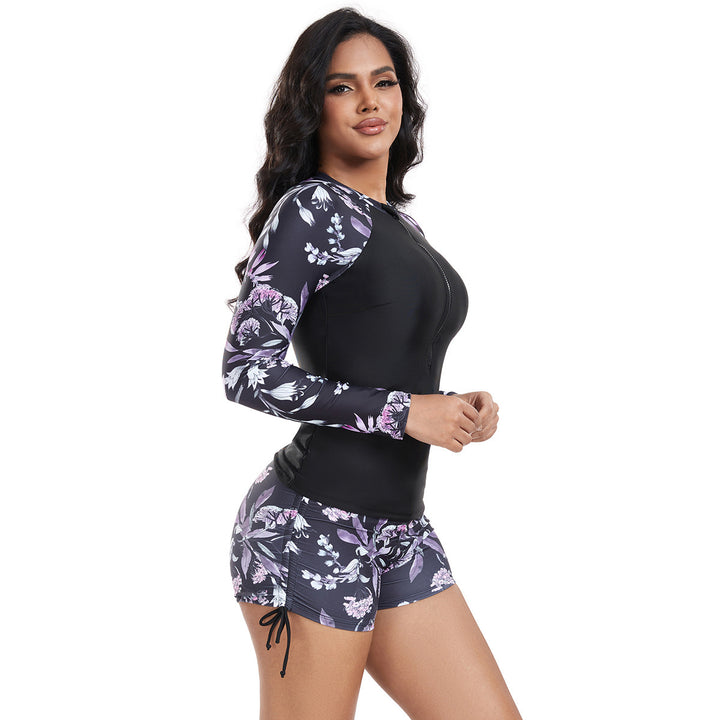 Women's Long Sleeve Rashguard with Fashionable Floral Design Mune Fashion