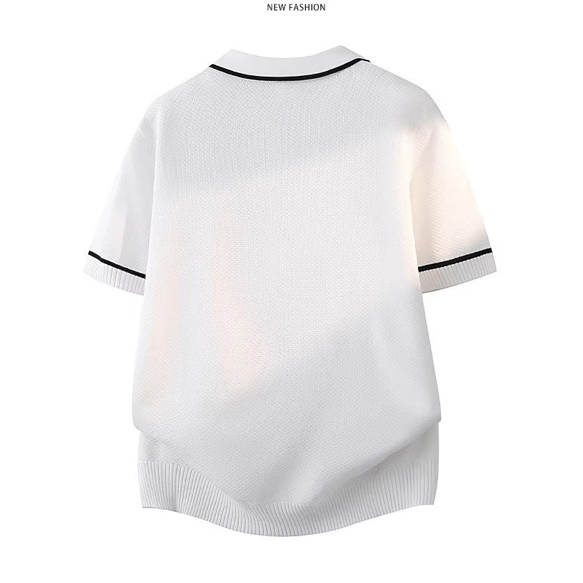 Men's Elegant Polo Shirt with Contrasting Accents Mune Fashion