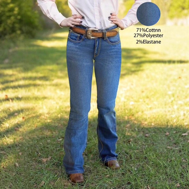 Women Bootcut Jeans with slightly flared leg and figure-shaping stretch Mune Fashion