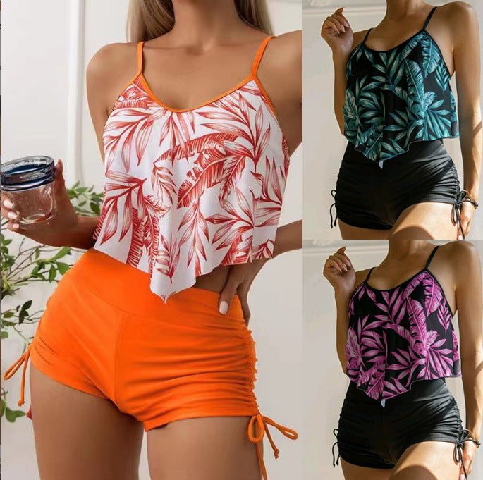 Women's Sporty Tankini with Floral Design Mune Fashion