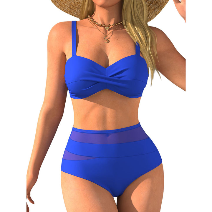 Women's High-Waisted Bikini with Fashionable Twist Mune Fashion