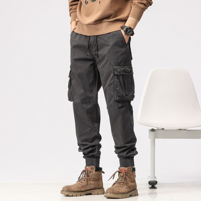 Herren Cargo-Joggerhose aus Baumwollmix mit Elastischem Tunnelzugbund und Multifach‑Taschen Mune Fashion