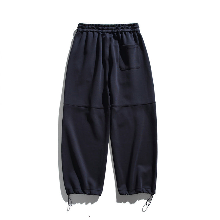 Unisex Loose Cargo Jogging Pants with Drawstring, Knee Panels and Adjustable Hem