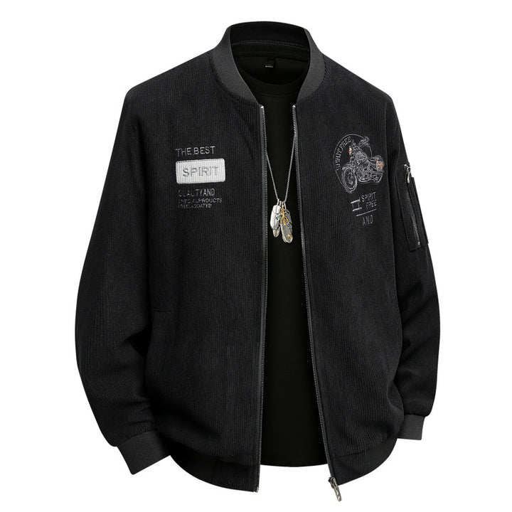 Men's Stylish Bomber Jacket with Stylish Motorcycle Design Mune Fashion