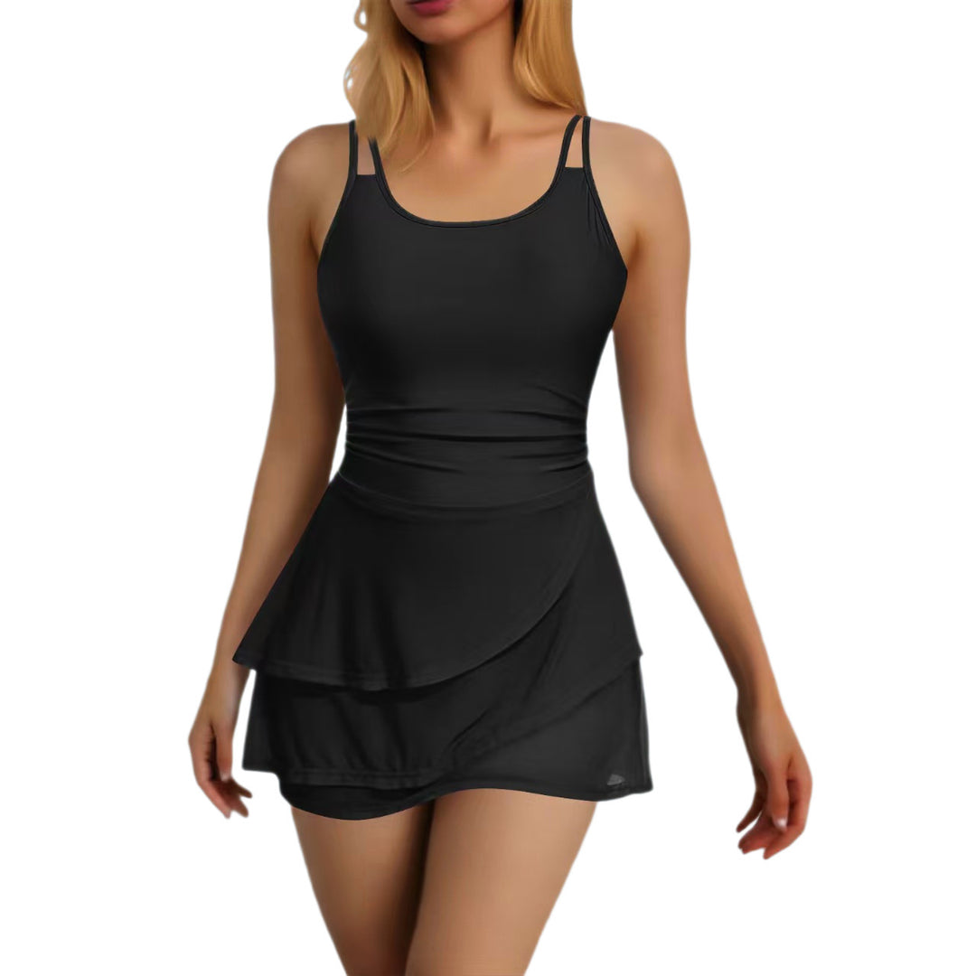 Women's Sporty Swim Dress with Elegant Skirt Mune Fashion