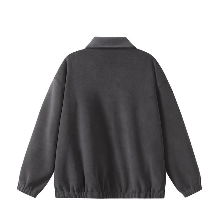 Unisex fleece blouson jacket in boxy cut with shirt collar, full zip and elastic hem Mune Fashion