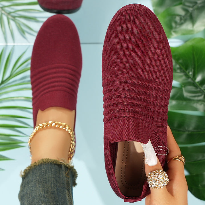 Men's breathable knit slip-on sneaker with elastic entry and padded comfort footbed Mune Fashion