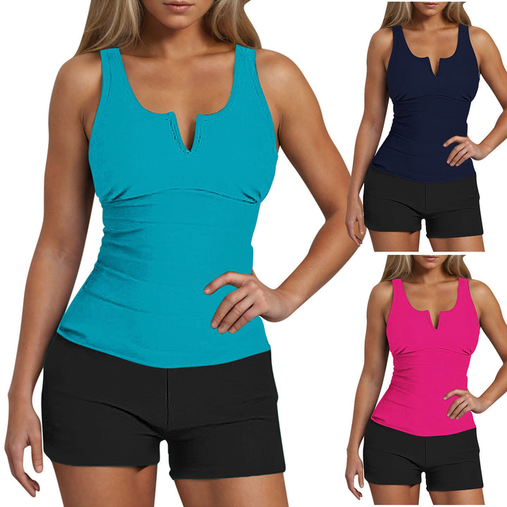 Ladies sporty one-piece with trendy V-neck Mune Fashion