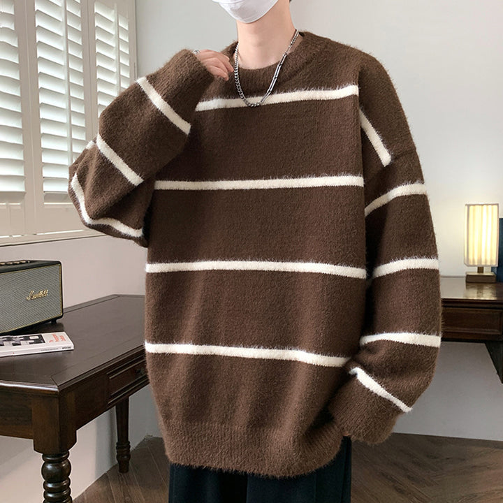 Unisex Oversized Knit Sweater with Striped Design Mune Fashion