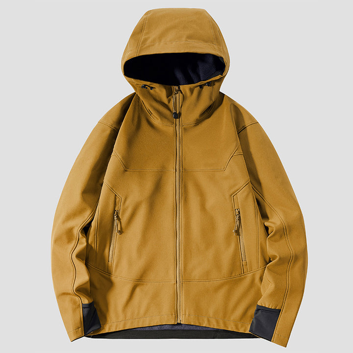Men's Softshell Outdoor Jacket with windproof, breathable membrane and adjustable hood Mune Fashion