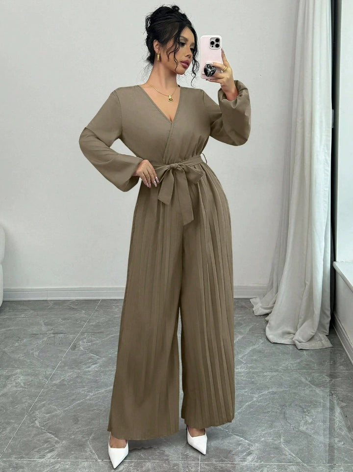 Women Elegant Pleated Jumpsuit Mune Fashion
