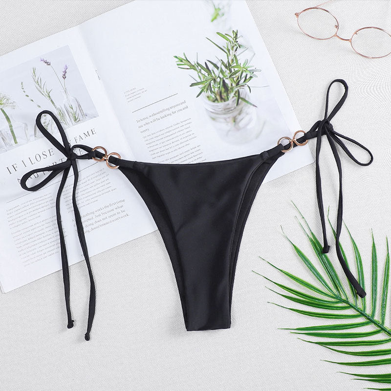 Women's bikini bottom with adjustable straps and elegant ring details Mune Fashion