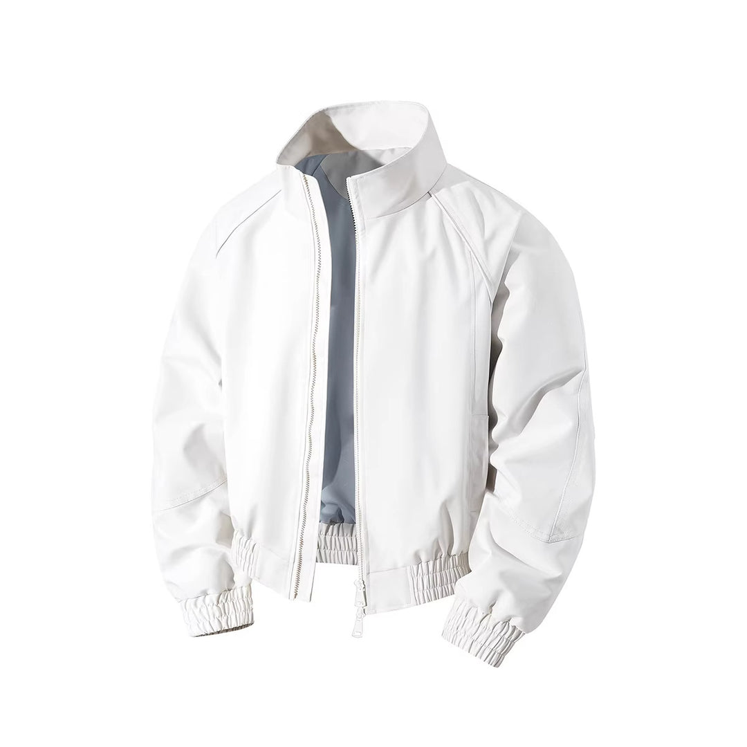 Men's lightweight windbreaker with high collar, two-way zipper and elastic drawstring waist Mune Fashion