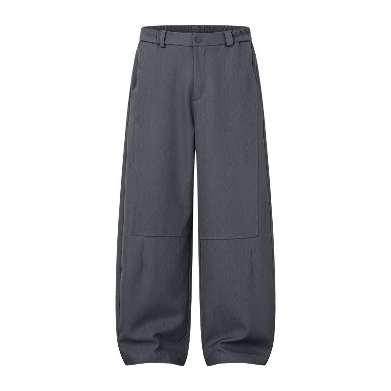 Women Wide Culotte Pants with Knee Patches, Elastic Back Waistband and Patch Pockets Mune Fashion