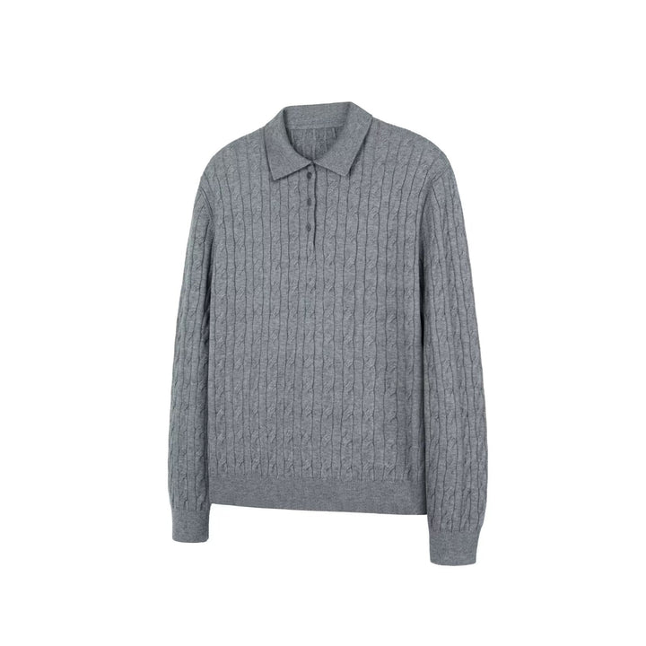 Men's Long Sleeve Pullover with Cable Pattern Mune Fashion