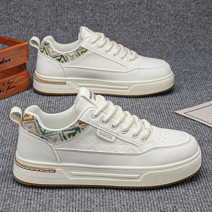 Ladies' platform sneaker with decorative embroidery and padded comfort sole Mune Fashion