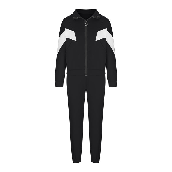 Women's athletic training set with ring zipper, inset pockets, and contrasting arm panels Mune Fashion