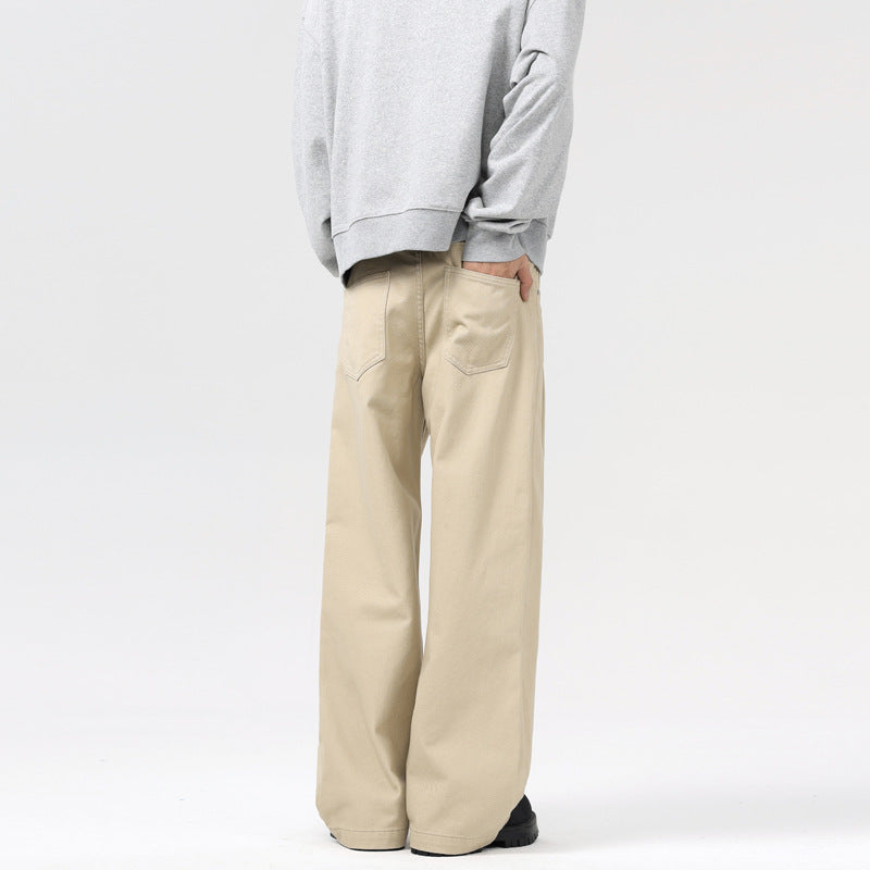 Men's Baggy Twill Pants with Low Crotch and Flowing Oversized Silhouette Mune Fashion