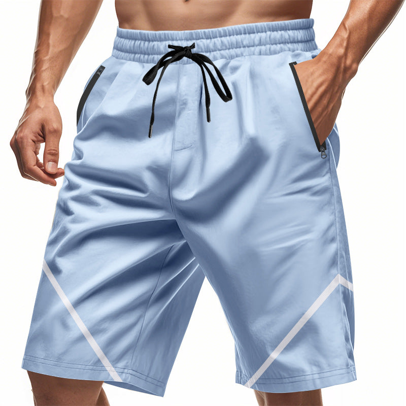 Men's breathable training shorts with zippered pockets and elastic drawstring waistband Mune Fashion