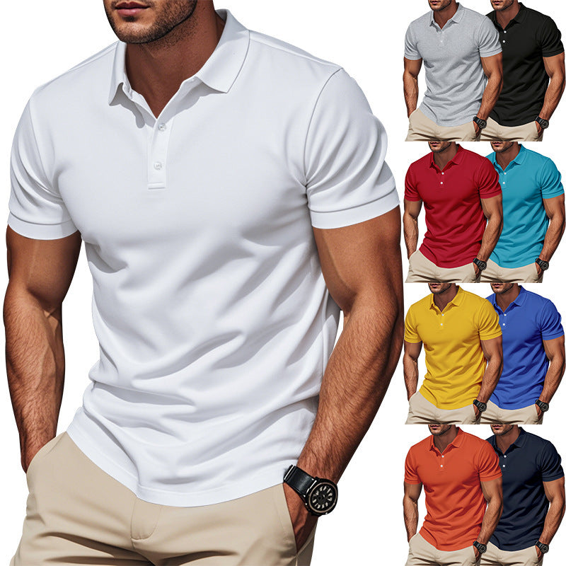 Men's breathable piqué polo shirt short sleeve with button placket Mune Fashion