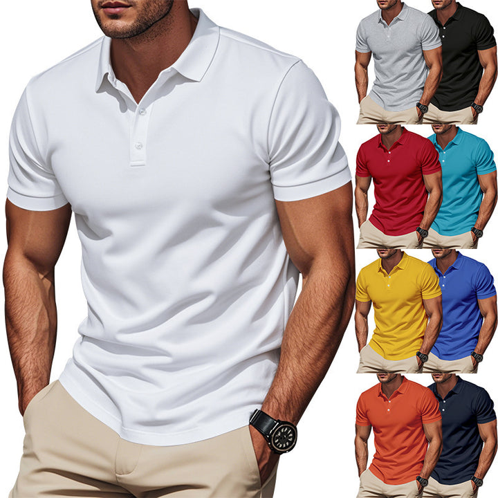 Men's breathable piqué polo shirt short sleeve with button placket Mune Fashion