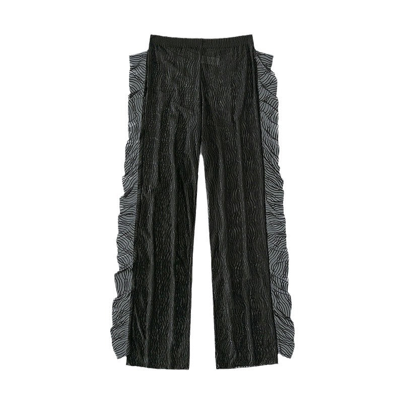 Ladies transparent beach trousers with sophisticated ruffle detail Mune Fashion